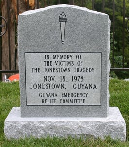 Jonestown Memorial Headstone