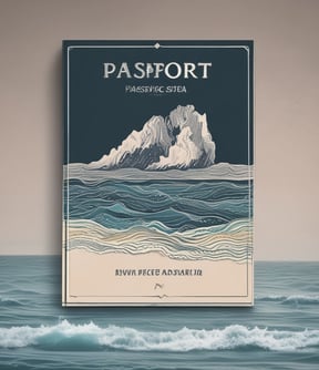 A close-up of a passport with various visa stamps and signatures. On top of the passport pages, there are miniature figures of people depicted as travelers with luggage carts. The background is partially a dark blue passport cover with a golden emblem.