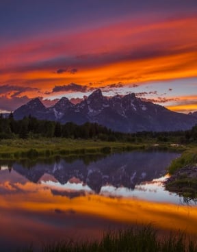 Sunset at Grand Teton National Park Wyoming USA