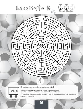 Laberinto redondo sobre fútbol
