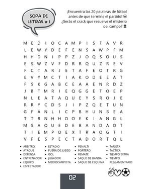 Sopa de letras, futbol
