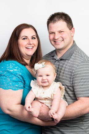 Dr. Creer, his wife Brianne, and their daughter Lettie