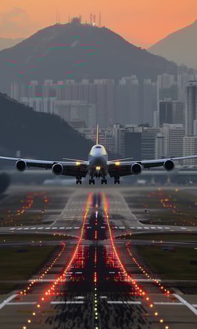 A 747 lands at Kai Tak Airport in Hong Kong - Peter Pickering's dreams of being a pilot.