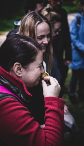 Grybų kvapas gali labai nustebinti, edukacijose įjungiam visus pojūčius