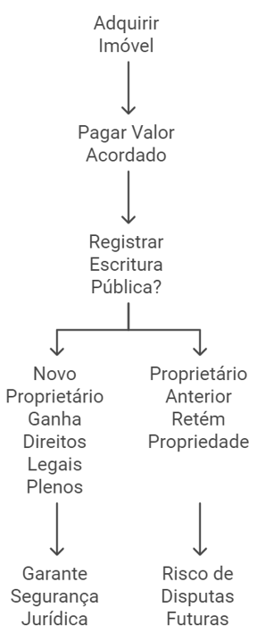passo a passo das etapas de adquirir um imóvel e registrar e não registrar e as devidas consequência