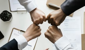 four founders fistbumping at company creation