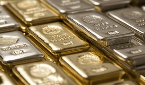 gold and silver bullion in stacks