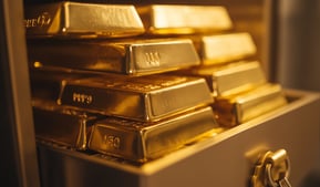 gold bars in a safe for retirement
