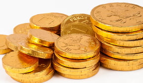 gold coins in stack