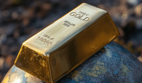 gold on globe for its importance