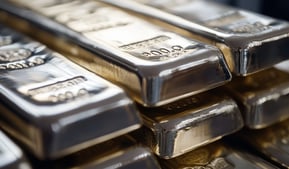 high quality silver bars stacked