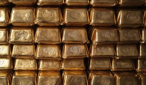 shiny gold bar pallet