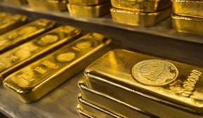 gold bars in stacks