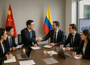 a group of business people sitting around a table