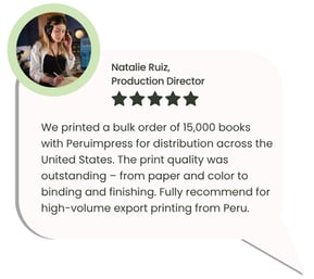 High-quality bulk book printing in Peru – 15,000 copies exported to USA