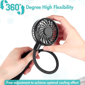 portable 360 degree flexible neck fan