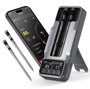 Dual-Probe Wireless Meat Thermometer for Grilling, Smoking, BBQ - Bluetooth Enabled Smart Grill Thermometer