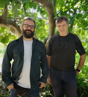 Medical herbalist Emmanuil Manos (left) and Dr Christodoulos Vilaras (right), founder & CEO of Moly