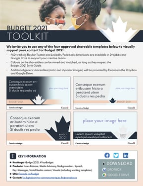 a flyer for the 2021 Budget Toolkit Guidelines