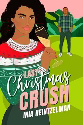 Last Christmas Crush - a Black  woman in a red sweater and a man in a plaid shirt