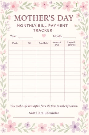 New "2025 Mother’s Day Bill Payment Tracker Notebook" Available on Amazon