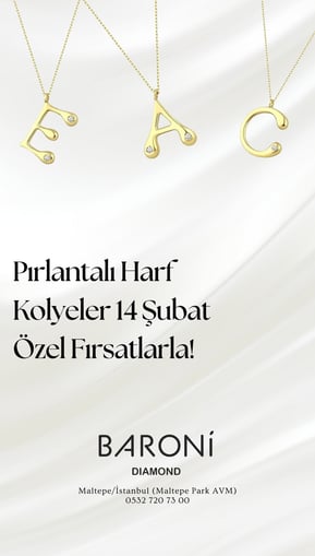 Baroni Post Tasarımı Harf Kolyesi