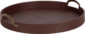 Decorative Vegan Leather Round Tray with Handles amazon