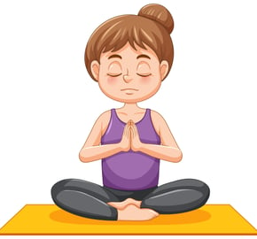 vector image of a kid doing yoga 