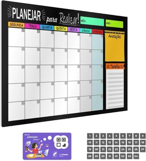 Quadro organizador semanal e mensal, ideal para otimizar tarefas e manter a casa organizada