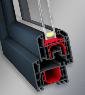 a window with a window frame and a window frame