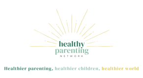 Logo y Tagline de Healthy Parenting Network en colores originales verdes y amarillo