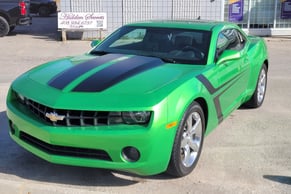 Green camaro car ppf shine