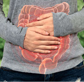a person with a stomachache and stomachaches