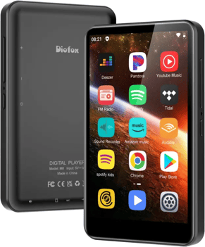 Diofox Reproductor MP3 & MP4 de 80GB con Spotify 4"