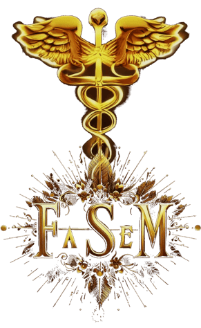 Logo F.A.S.E M. There is a Eusculapio stick