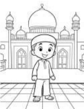 coloriage petit musulman