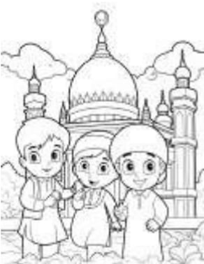coloriage enfant musulman 