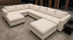 Contemporary sectional sofa with clean lines and neutral tones, created by Solo Home Decor.