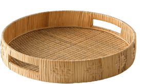Round Rattan Decorative Tray