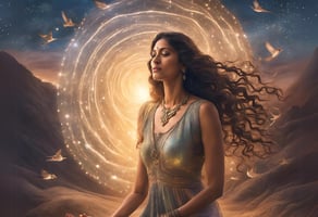 woman light language meditation connection source universe dress energy vibration