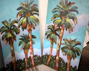 palm trees painting