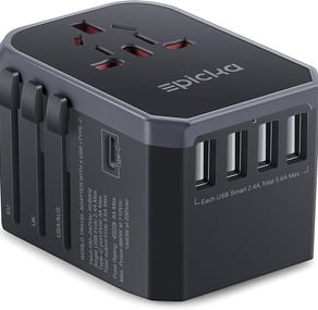 EPICKA Universal Travel Adapter One International Wall Charger AC Plug Adaptor with 5.6A Smart Power and 3.0A USB Type-C 