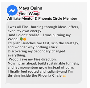 Maya turned burnout into sustainable growth by aligning her Fire with Wood strategy.