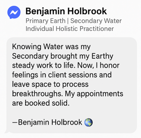 Testimonial for Earth + Water Archetype: A coach shares how embracing Water helped her lead soulful group work with full flow