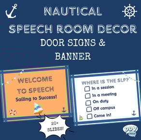 nautical speech room decor signs with navy background and picture of anchor