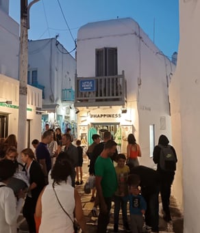 Happiness store, Mykonos , during the day