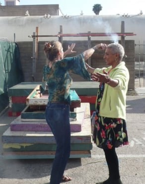 elvi smudging artist joan clearing energy