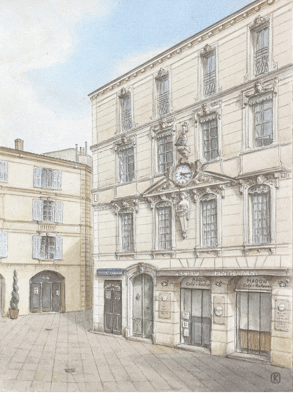 "Le temps et la vie", Aquarelle sur papier, 24x32, France, Nîmes 2022