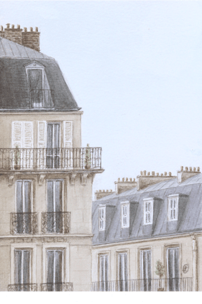 "Petit Paris", Aquarelle sur papier, 13,5x19,5 France, Paris 2023