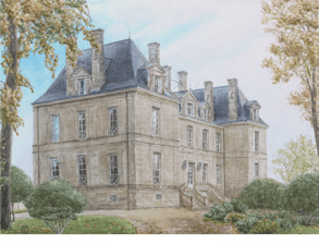 "Château", Aquarelle sur papier, 32х24 France, Bordeaux 2024